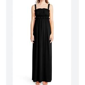 BB Dakota Grooves Maxi Dress Womens XL Black‎ Gauzy Sleeveless Beachy Sundress